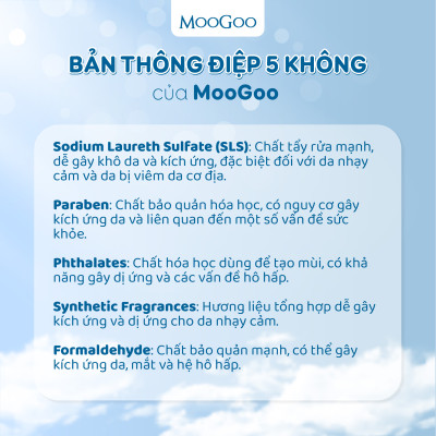 Sữa tắm tạo bọt thuần chay cho bé cho da nhạy cảm, viêm da cơ địa, không SLS, Sulfate  MooGoo