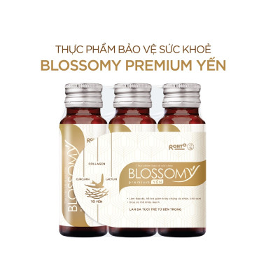Nước uống collagen tổ yến giúp đẹp da, tăng cường sức khỏe Blossomy Premium lốc 3 chai x 50ml