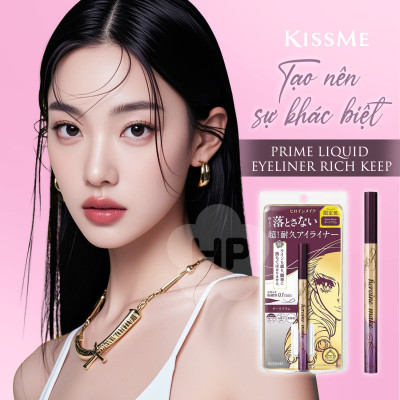 Bút Kẻ Mắt Nước Siêu Chống Trôi Nét Kẻ Sắc Mảnh Màu Nâu Tím Kissme Heroine Make