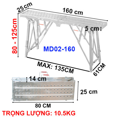 Giàn giáo di động, gấp gọn, thông minh sử dụng trong nhà, ngoài trời, công trình NIKITA MD02 vs MD03