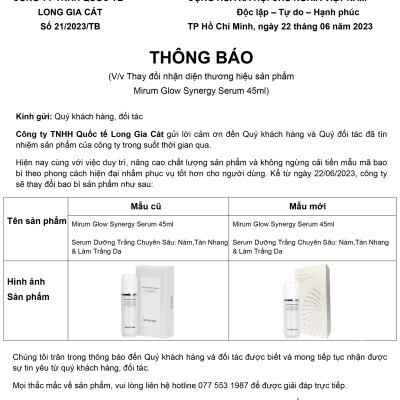 Tinh Chất dưỡng trắng da #Nám, #Tàn_Nhang & Làm_Trắng Da Mirum 45ml – Mirum Glow Synergy Serum