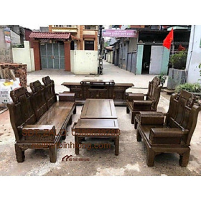 Bàn ghế tiếp khách gỗ mun đuôi công