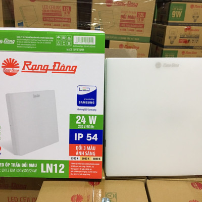 Đèn LED ốp trần đổi 3 màu Ánh Sáng Rạng Đông Model:  LN12 ĐM 300X300/24w