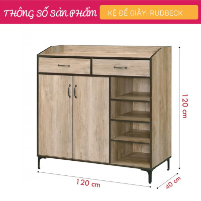 Tủ đựng giày đẹp phong cách thanh lịch SMLIFE Rudbeck