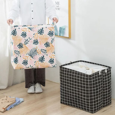 Túi Bạt Đựng Quần Áo Chăn Mền Chống Thấm Nước Sọt Đựng Đồ Gấp Gọn Đa Năng Cỡ Đại 60x45x20cm - Siêu To - Giao Mầu Ngẫu Nhiên