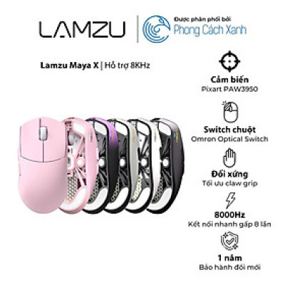 Chuột không dây siêu nhẹ Lamzu Maya X - Hỗ trợ 8KHz - Hàng Chính Hãng