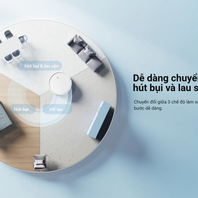 Robot hút bụi lau nhà Xiaomi Robot Vacuum E10 Lực hút 4000Pa Bản quốc tế - Hàng chính hãng