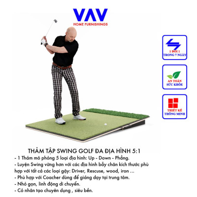 Thảm golf, thảm tập swing golf, thảm golf gấp gọn mô phỏng 5 loại địa hình.