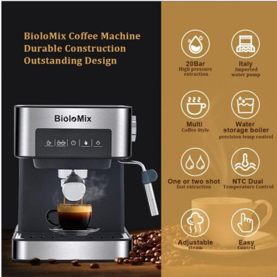 Máy pha cà phê Espresso phiên bản cao cấp thương hiệu BioloMix CM6863 - HÀNG NHẬP KHẨU