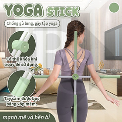Con Lăn Massage 30x8cm Tập Gym, Yoga,Thể Hình - Gậy tập thẳng lưng, vai, 6015 gậy chống gù lưng, gậy tập yoga gậy chống gù lưng tập yoga bằng thép không gỉ(hàng nhập khẩu)