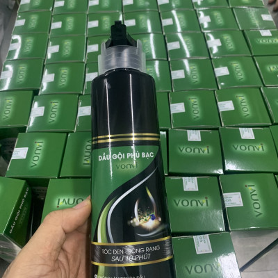 Thuốc nhuộm tóc VONVI làm đen tóc tự nhiên sau 10 phút với thiết kế dạng chai ấn 200 ml