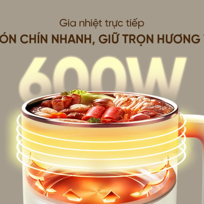 Lẩu điện mini đa năng Sunhouse SHD4516, SHD4517 - Đa năng 4in1 - Lòng nồi inox 304 - Tích hợp tay cầm - Gia nhiệt trực tiếp - Hàng chính hãng