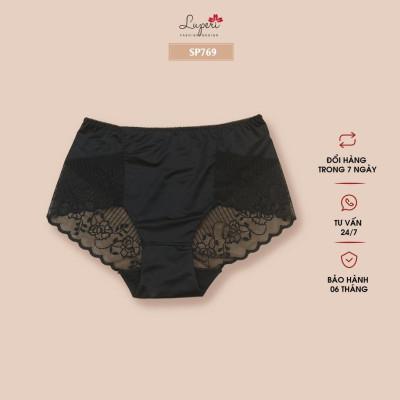 Quần lót Nữ Ren LUPERI LU3QL769 Phom To Lưng Cao Ôm Gọn Bụng Viền Mông Không Đường May Họa Tiết Hoa Xinh Xắn