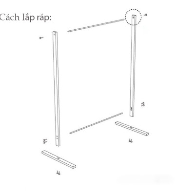 GIÁ TREO QUẦN ÁO GỖ LẮP RÁP HÀN QUỐC - SINGLE HANGER SIZE 1 MÉT - MÀU TỰ NHIÊN