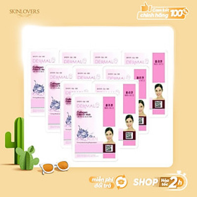 [ Tặng thêm 2 miếng ] Set 10 Mặt nạ dưỡng da tinh chất Collagen Dermal