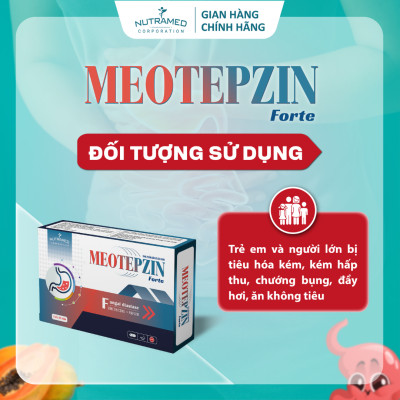 Viên uống Meotepzin Forte hỗ trợ giảm đầy bụng, chướng hơi, khó tiêu (30 viên) - Nutramed