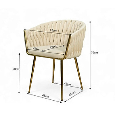 Ghế trang điểm nệm vải nhung dành cho nữ LARA 3B-F Nội thất Capta Ghế nữ ngồi trang điểm nệm vải nhung chân thép mạ màu vàng bóng