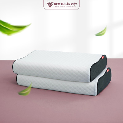 Gối Nằm Cao Su Thuần Việt - Thiết Kế Lượn Sóng, Êm Ái, Giảm Đau Gáy Cổ