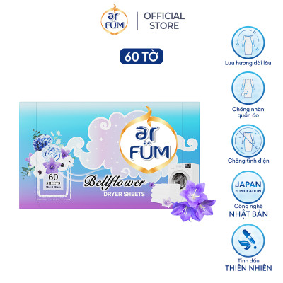 Giấy Thơm Arfum Dùng Cho Máy Sấy Làm Mềm Vải Và Chống Tĩnh Điện , Khử Mùi Tủ Giày, Tủ Quần Áo (60 Tờ/ Hộp)