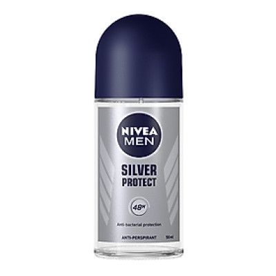 Lăn Ngăn Mùi NIVEA MEN Silver Protect Phân Tử Bạc Giảm 99.9% Vi Khuẩn Gây Mùi (50ml) - 83778