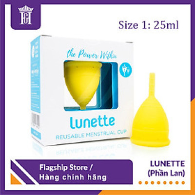 Cốc Nguyệt San Lunette Màu Vàng - Vật Liệu 100% Silicon Y Tế Đạt Chứng Nhận FDA - Nguyên Tem Niêm Phong - Sản Xuất Tại Phần Lan - Hàng Chính Hãng - Lunette Menstrual Cup Yellow