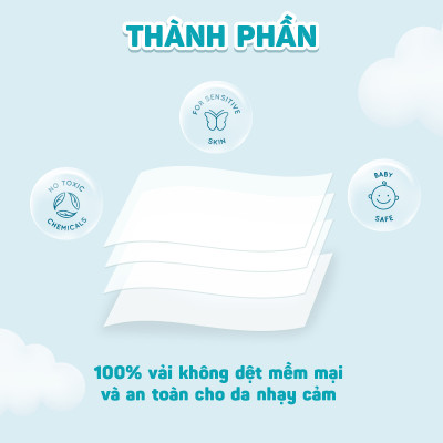 Thùng 08 gói khăn vải khô đa năng cao cấp EcoWipes 250gr/gói (Tổng 2kg) không mùi không cồn an toàn cho bé