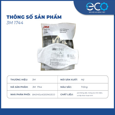 Tấm lọc bụi 3M 1744 dùng cho mặt nạ 3M 3100/3200