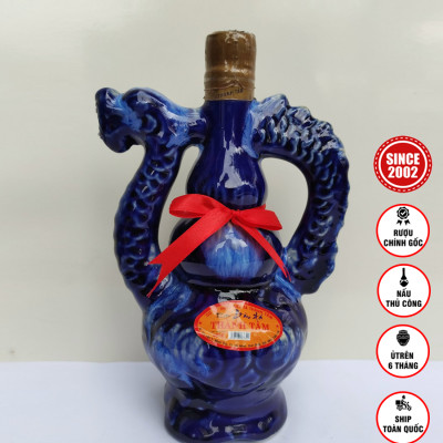 Đặc Sản Bình Định - Rượu Bàu Đá Thành Tâm Rồng Nhỏ (Màu xanh bút bi) 350ml - OCOP 3 Sao