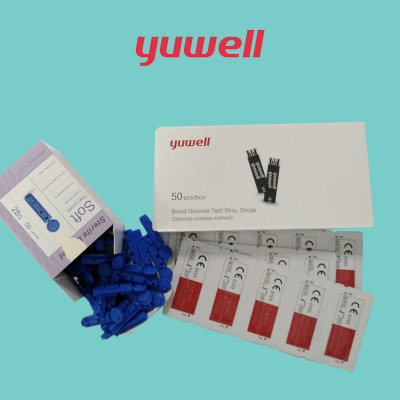 Bộ test 50 kim + 50 que thử đường huyết YUWELL dùng cho máy đo đường huyết Yuwell Accusure 710 chính hãng