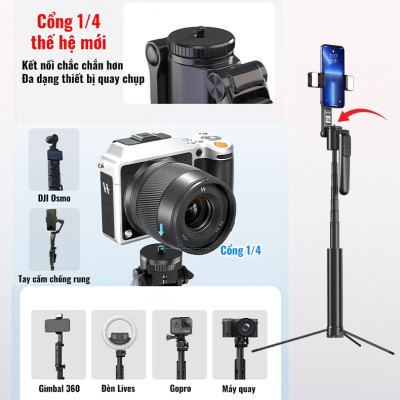 Gậy Quay Video MP19-S thông minh,chụp ảnh, livestream, kim loại bền bỉ, gimbal 360 dõi theo, nâng cấp, hàng chính hãng