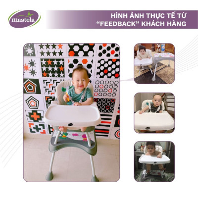 Ghế ăn dặm cho bé đa năng ngồi cao/thấp - ghép chung bàn gia đình - bàn học/tập vẽ Mastela 1016 - bảo hành chính hãng