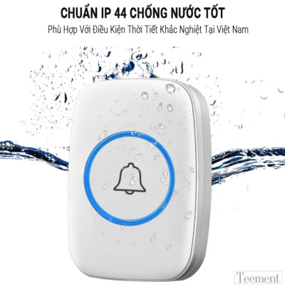Chuông Cửa Không Dây Thông Minh Teement TM01 , Chống Nước Khoảng Cách Sử Dụng Trong 300M - Hàng Chính Hãng