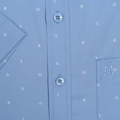 Áo sơ mi nam KHATOCO ngắn tay họa tiết A1MN468T2-CNIN577-2608-N