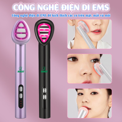 Máy massage mắt môi Nikio NK-125D - Thiết bị làm đẹp đa năng, công nghệ EMS, IPL, rung và nhiệt nóng