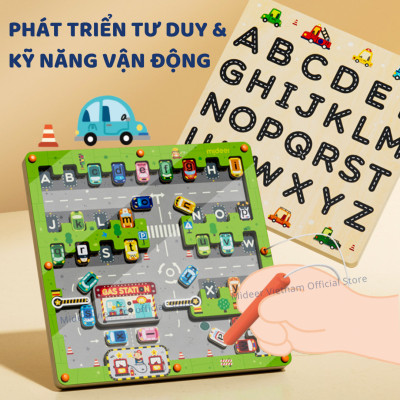 Bảng gỗ mê cung, bảng chữ cái cho bé Mideer Magnetic Maze · Parking Lot