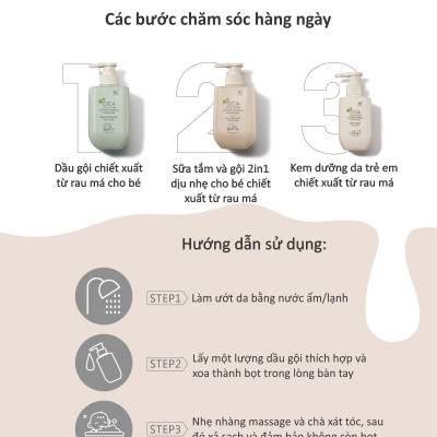 SỮA TẮM VÀ GỘI DỊU NHẸ CHO BÉ TỪ SƠ SINH CHIẾT XUẤT TỪ RAU MÁ KU-PLUS KU1151 - 500ML