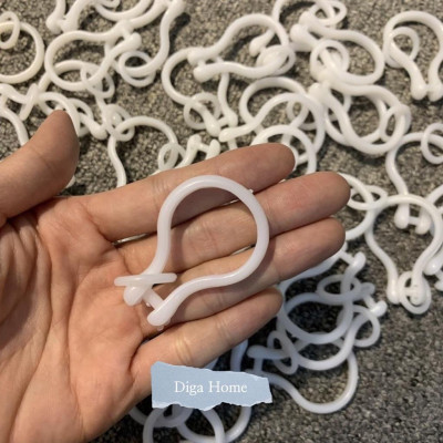 Móc Treo Rèm Vải Ri Đô DIGA HOME - Móc Khoen Nhựa Treo Màn Cửa Tròn Có Thể Tháo Rời