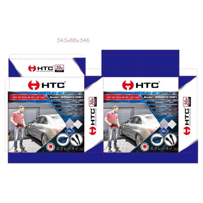 [Freeship]Dây xịt rửa xe HIỆU HTC LOẠI 15M,HTC6512-15W2 từ nhựa PVC áp lực cao 450 bar( 6525PSI),ĐK 6.5*12mm