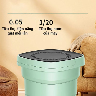 Máy giặt mini TOKORO gấp gọn có tay cầm siêu tiện lợi