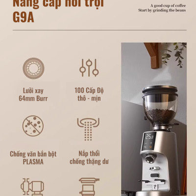 Máy Xay Cà Phê G9A Tự Động 2 Lập Trình, 100 Cấp Xay Cực Mịn, Thương Mại Chuyên Nghiệp, Bản Nâng Cấp, hàng chính hãng