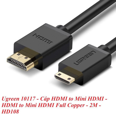 Ugreen UG10117HD108TK 2M màu Đen Cáp chuyển đổi Mini HDMI sang HDMI thuần đồng - HÀNG CHÍNH HÃNG