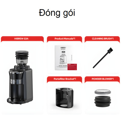 Máy xay hạt cà phê Espresso tự động tích hợp 31 chế độ xay thương hiệu HiBREW G3A - Hàng Chính Hãng