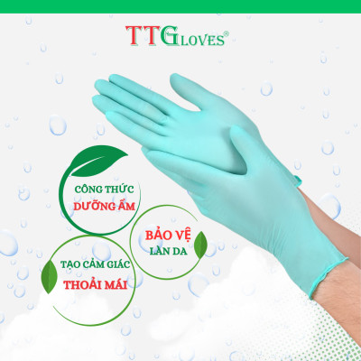 Găng Tay Y Tế Size S Màu Xanh Lá (100 Chiếc) _Không Bột Nitrile TTGLOVES