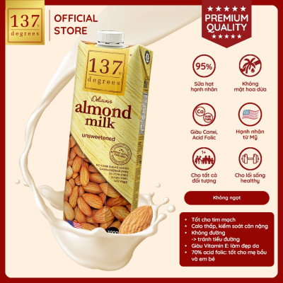 Sữa hạt Hạnh nhân Không đường 137 DEGREES 1000ml