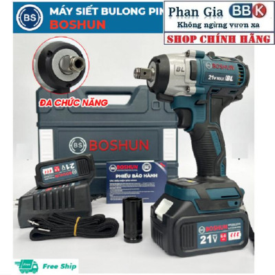 [LOẠI 1] Máy siết bulong Boshun 380NCP Không chổi than siêu khỏe - Đầu 2 trong 1 bảo hành chính hãƞg