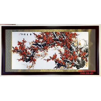 Tranh thủy mặc,- HOA ĐÀO MÙA XUÂN- TM24