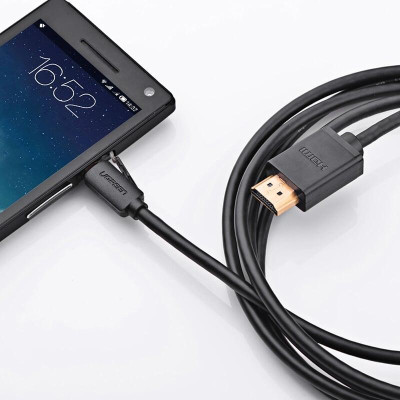 Ugreen UG30103HD127TK 2M màu Đen Cáp chuyển đổi Micro HDMI sang HDMI thuần đồng - HÀNG CHÍNH HÃNG
