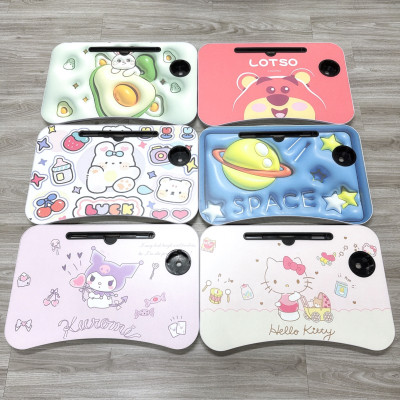 Bàn Học Gấp Gọn Có Khe Để Điện Thoại, Máy Tính Bảng, Khay Để Ly - Hàng Loại 1 (Giao ngẫu nhiên)