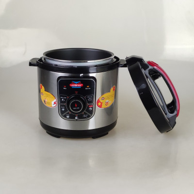 Nồi áp suất điện Ladomax HA-7860 Dung tích 6L kèm khay hấp, công suất 1000W, Màu Inox-Hàng chính hãng