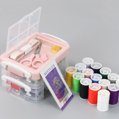 Hộp Kim Chỉ Khâu Đa Năng 2 Tầng 20 Chi Tiết Tiện Lợi Khâu Vá Quần Áo - Bộ Hộp Kim Chỉ May Vá Đa Năng